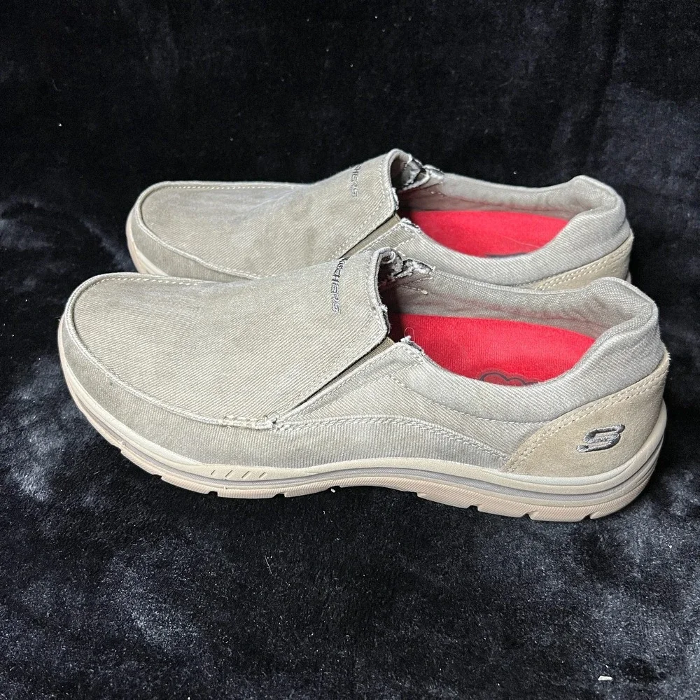 Skechers Expected Avillo 64109 KHK Men's 11 Sneakers Khaki Casual‎ Slip On Shoes